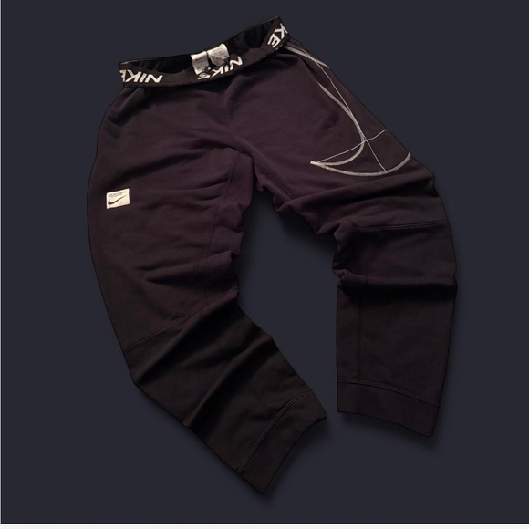 Nike Men's Black Joggers with White Accents - Picture 1 of 4